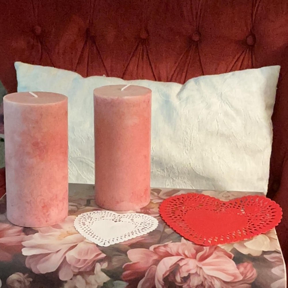 Elegant Pink Pillar Candles